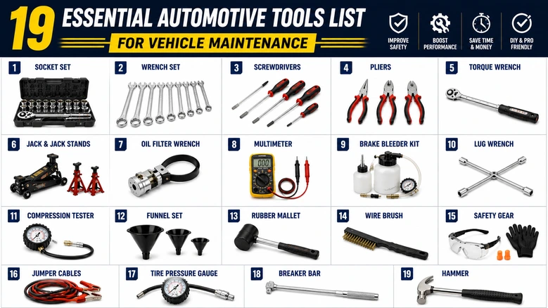 19 Basic Automotive Tools List