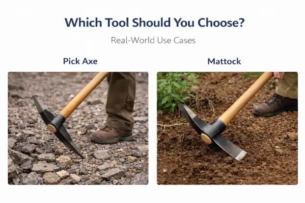 Which tool should you choose for use out of pick axe vs mattock