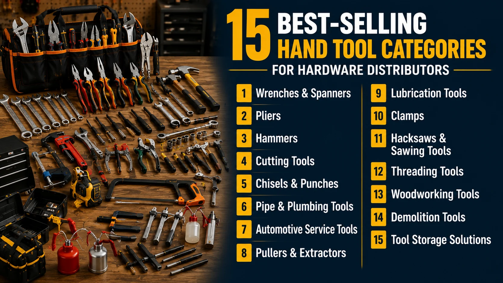 Best-selling hand tool categories for hardware distributors
