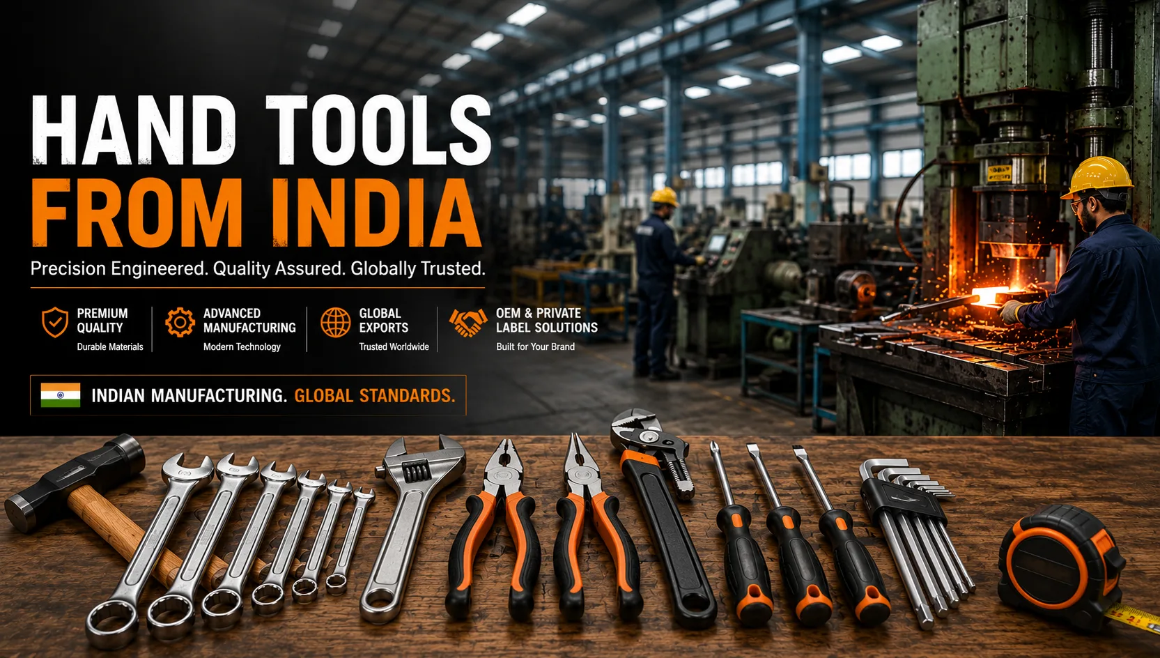 Industrial hand tools manufactured in India for global OEM and export markets