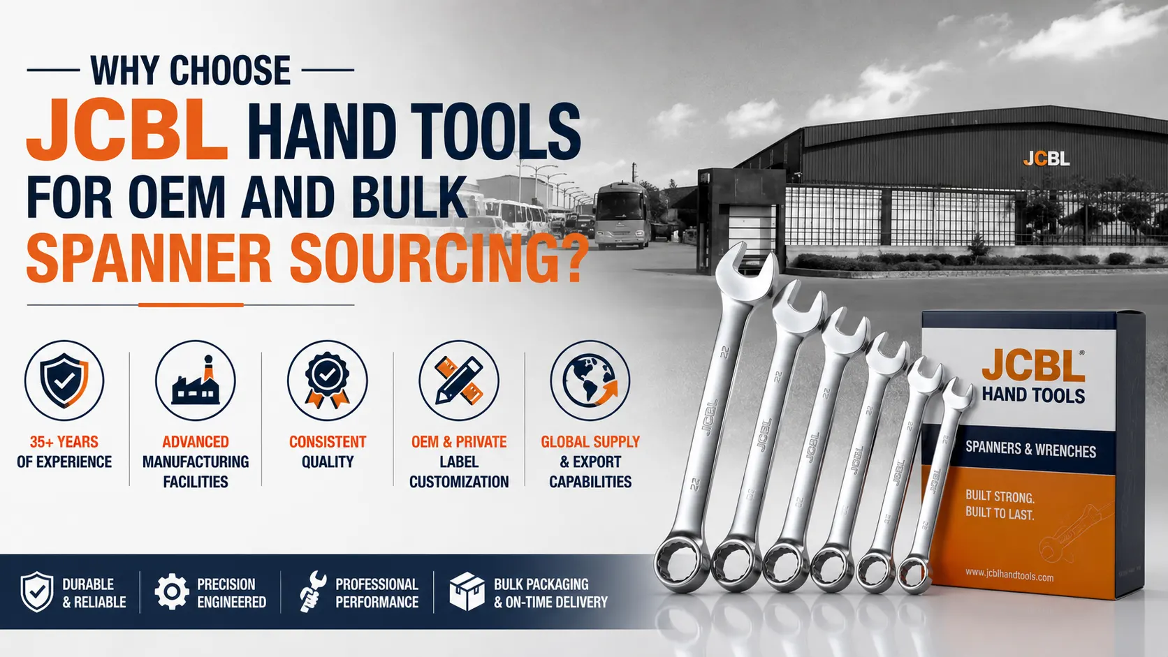 JCBL Hand Tools for OEM and bulk spanner sourcing from India