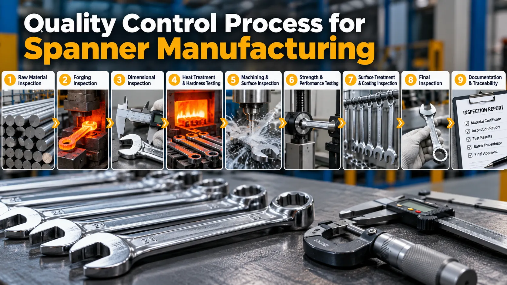 Spanner manufacturing quality control process